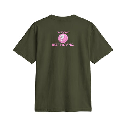 Fun Social Media 3D Question Mark Badge T‑Shirt — Keep Moving.