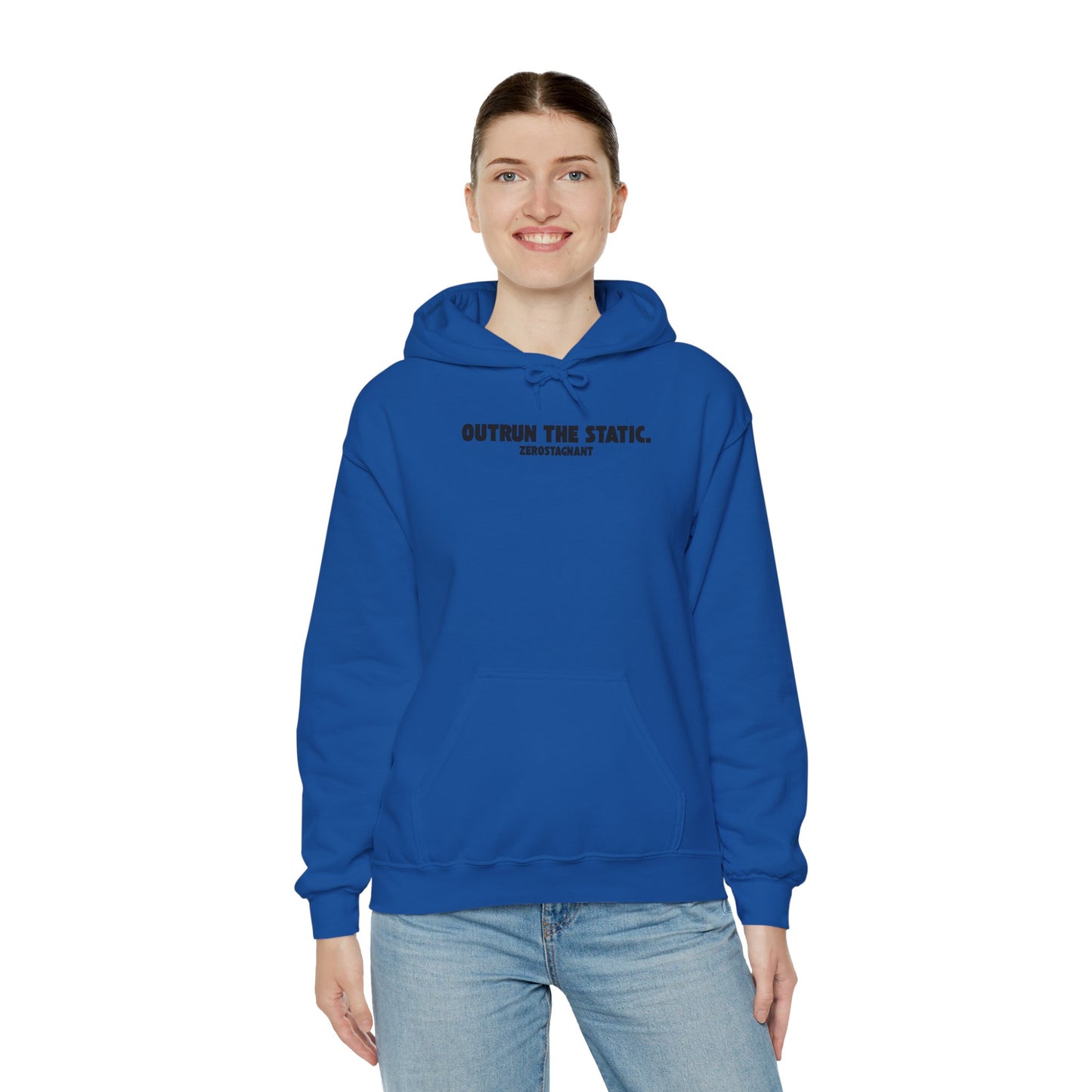 Outrun the Static., Hoodie — Unisex Garment-Dyed T-shirt — Motivational Fitness Hoodie