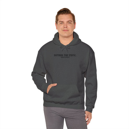 Outrun the Static., Hoodie — Unisex Garment-Dyed T-shirt — Motivational Fitness Hoodie