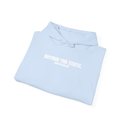 Outrun The Static, Hoodie — Unisex Heavy Blend™ Hooded Sweatshirt — Motivational Fitness Hoodie