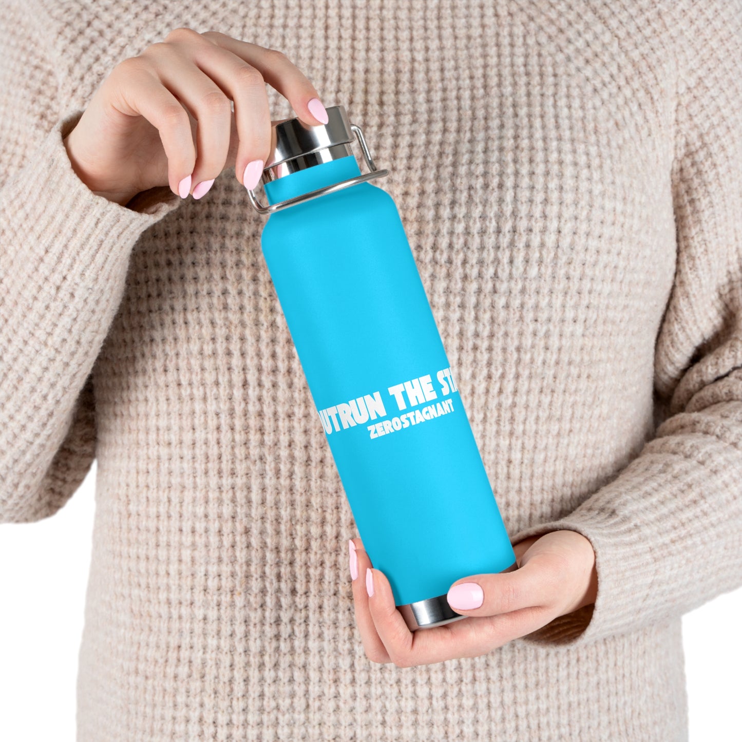 Outrun the Static — Copper Vacuum Thermos Water Bottle, 22 Oz