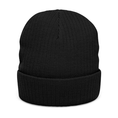 Outrun the Static — Ribbed Knit Beanie (Embroidery)