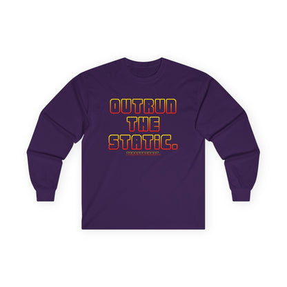 Outrun The Static Non-Stop  — Long Sleeve Retro Vaporwave Graphic Shirt