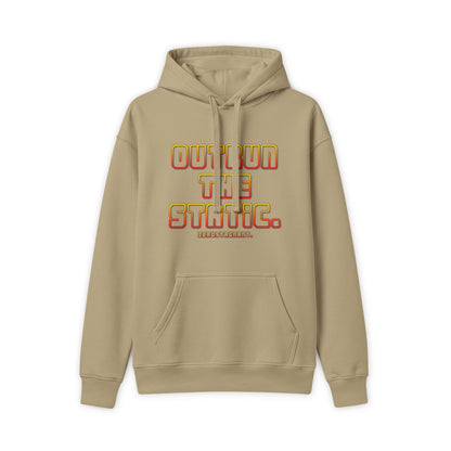 Outrun The Static Hoodie — Unisex Retro Vintage Racing Graphic Sweatshirt, Non-Stop