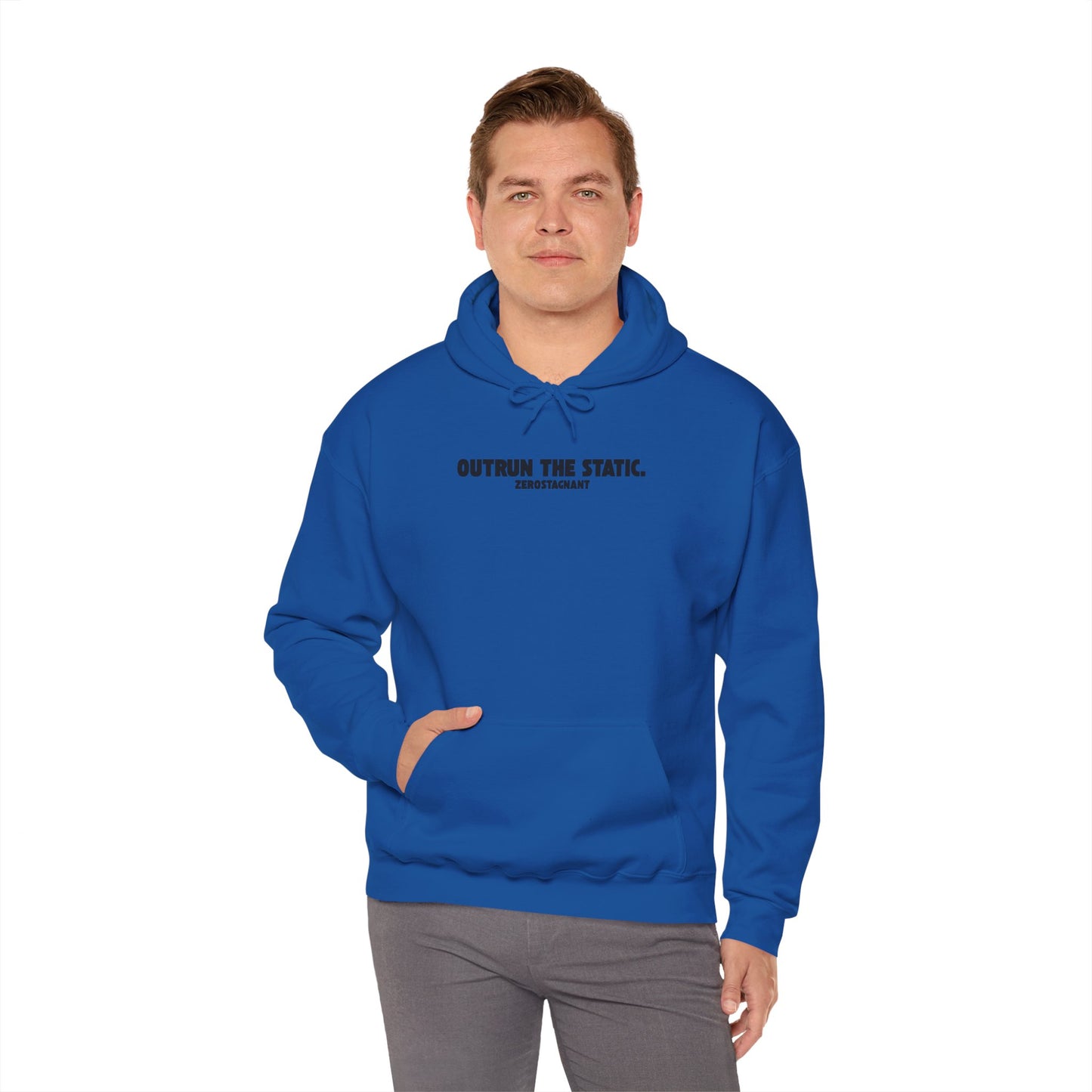 Outrun the Static., Hoodie — Unisex Garment-Dyed T-shirt — Motivational Fitness Hoodie