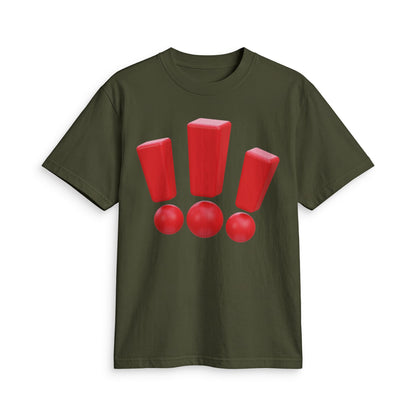 Fun Social Media 3D Red Exclamations T-Shirt — Keep Moving.