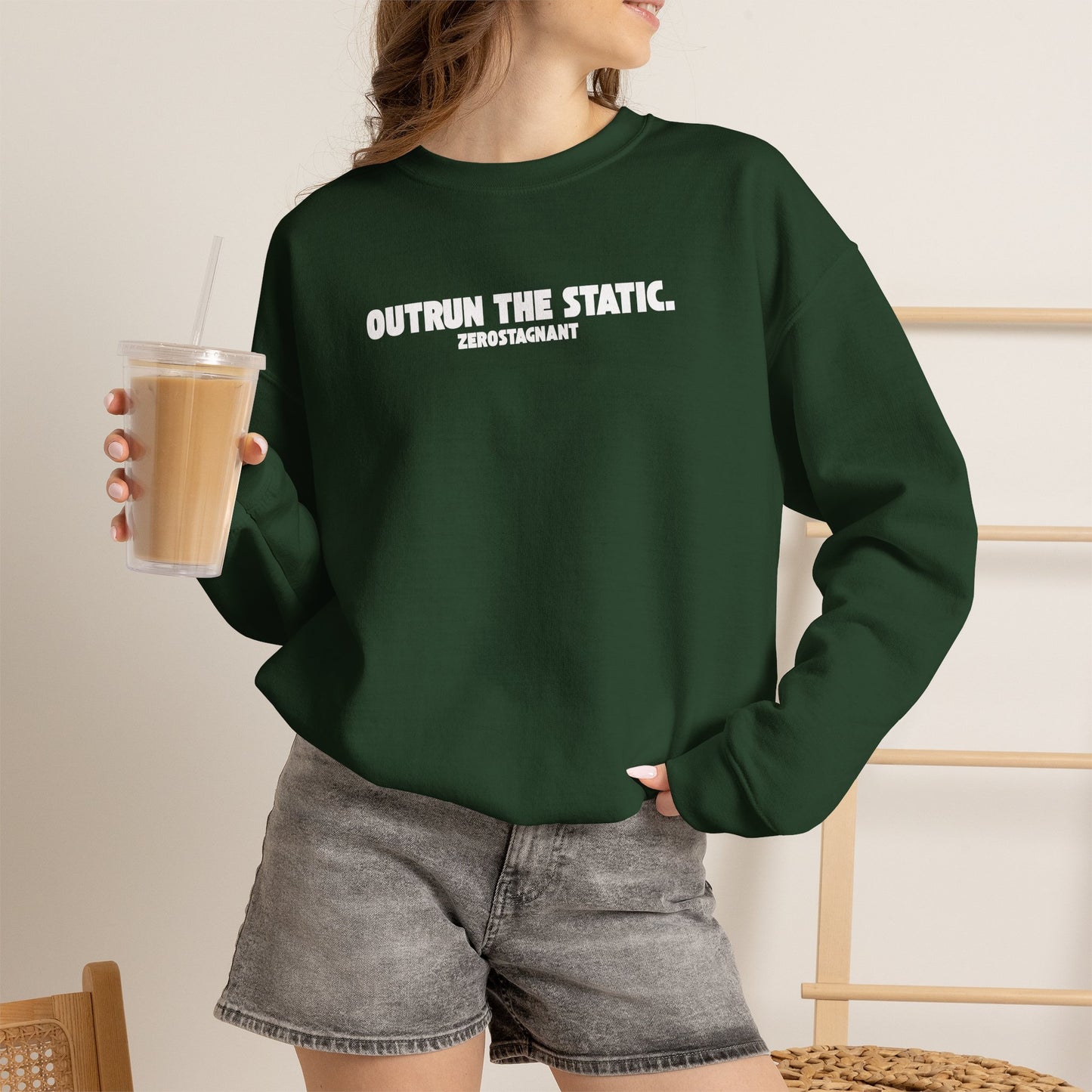 Outrun the Static T-Shirt — Unisex Garment-Dyed T-shirt—Motivational Fitness Tee