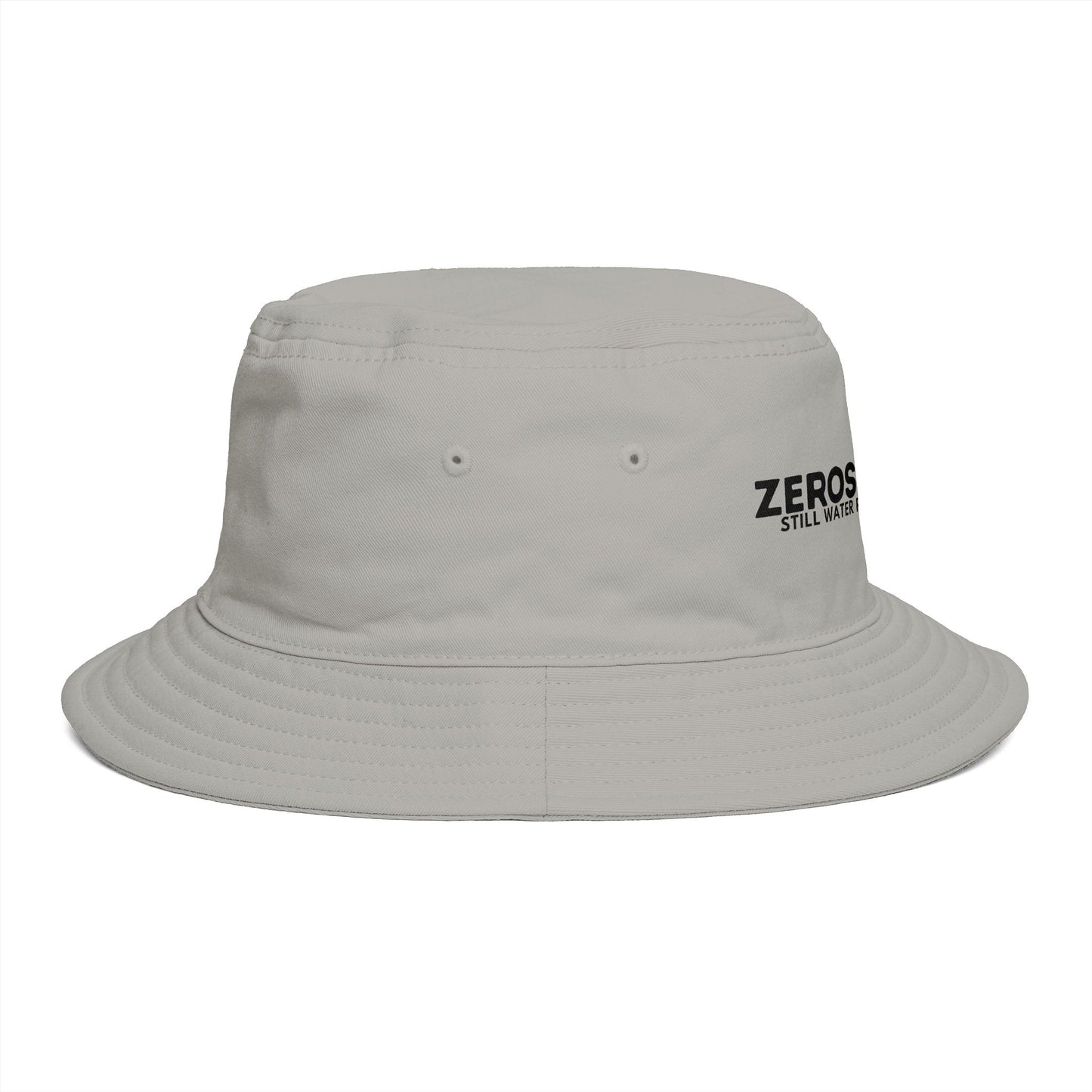Bucket Hat — "Zerostagnant: Still Water Roots. Keep Moving."
