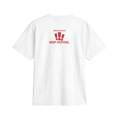 Fun Social Media 3D Red Exclamations T-Shirt — Keep Moving.