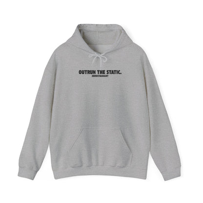Outrun the Static., Hoodie — Unisex Garment-Dyed T-shirt — Motivational Fitness Hoodie