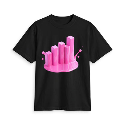 Fun Social Media 3D Pink Progress Bar Graphic T-Shirt — Keep Moving.