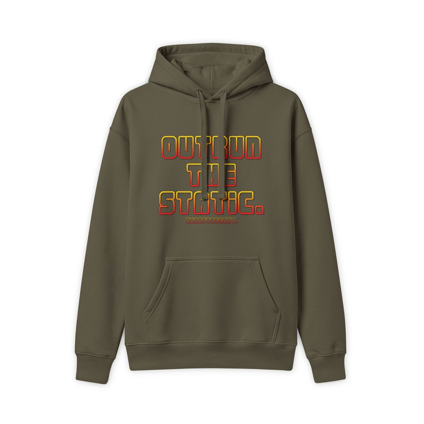 Outrun The Static Hoodie — Unisex Retro Vintage Racing Graphic Sweatshirt, Non-Stop