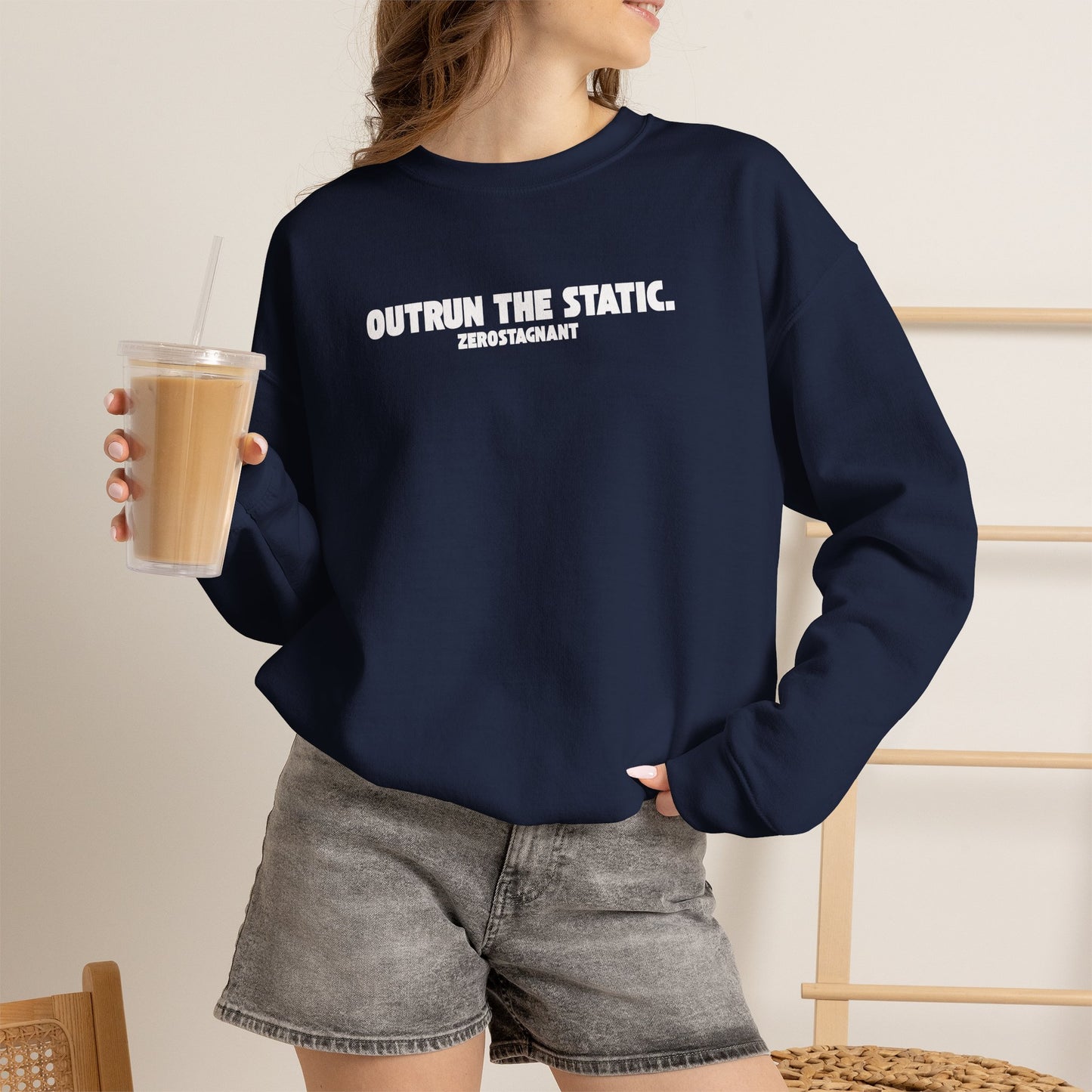 Outrun the Static T-Shirt — Unisex Garment-Dyed T-shirt—Motivational Fitness Tee