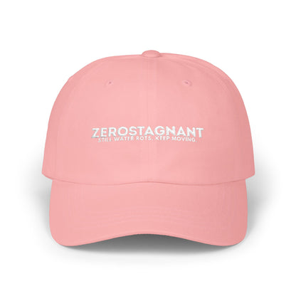 Dad Cap — Embroidered "Zerostagnant: Still Water Roots. Keep Moving."
