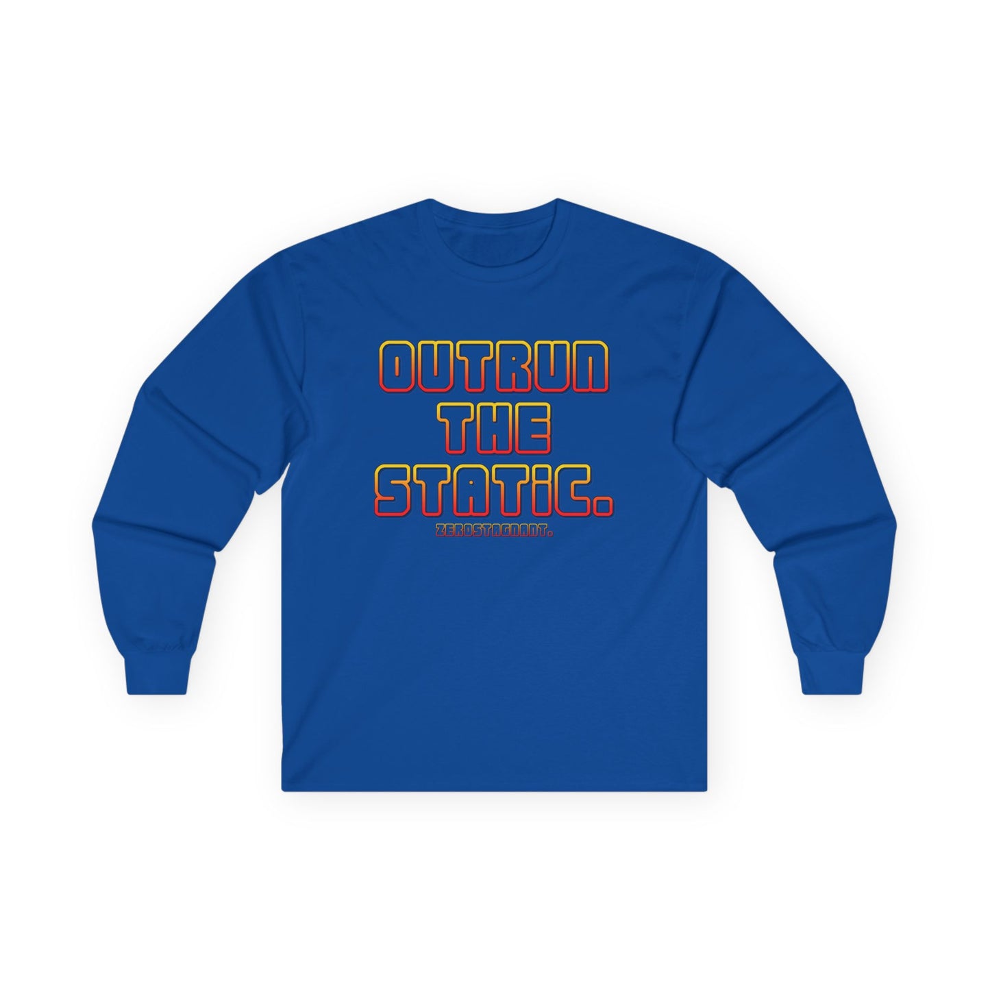 Outrun The Static Non-Stop  — Long Sleeve Retro Vaporwave Graphic Shirt