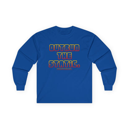 Outrun The Static Non-Stop  — Long Sleeve Retro Vaporwave Graphic Shirt